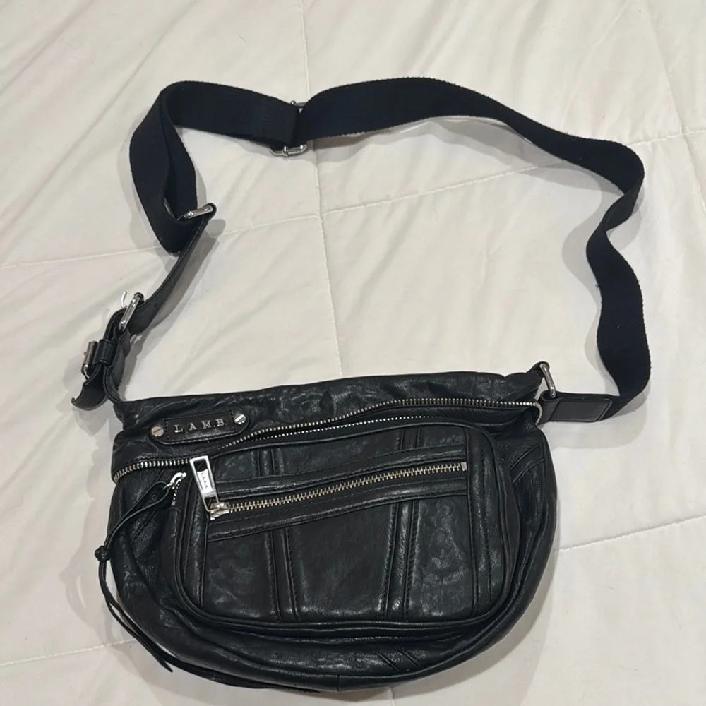 L.A.M.B. Black‎ Leather Crossbody Bag